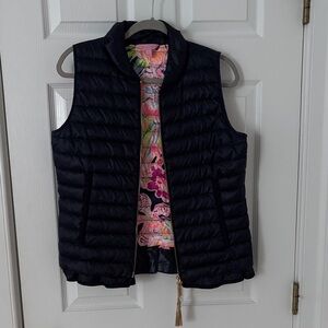 Lilly Pulitzer Black Vest with Floral Interior